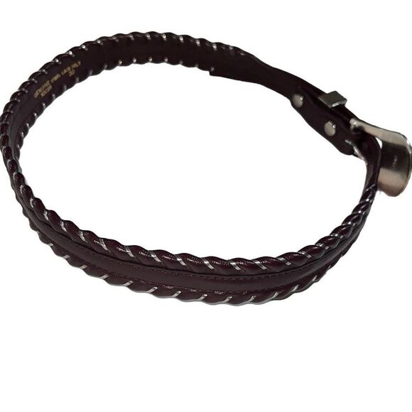 Vintage Genuine Steel Lace Belt Brown w/Silver Hardware Southwestern Belt - Picture 2 of 12